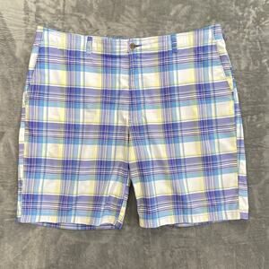 Jack Nicklaus Golf Shorts Men's Sz 40 Blue White Plaid Elastic Waist 11" Longer‎